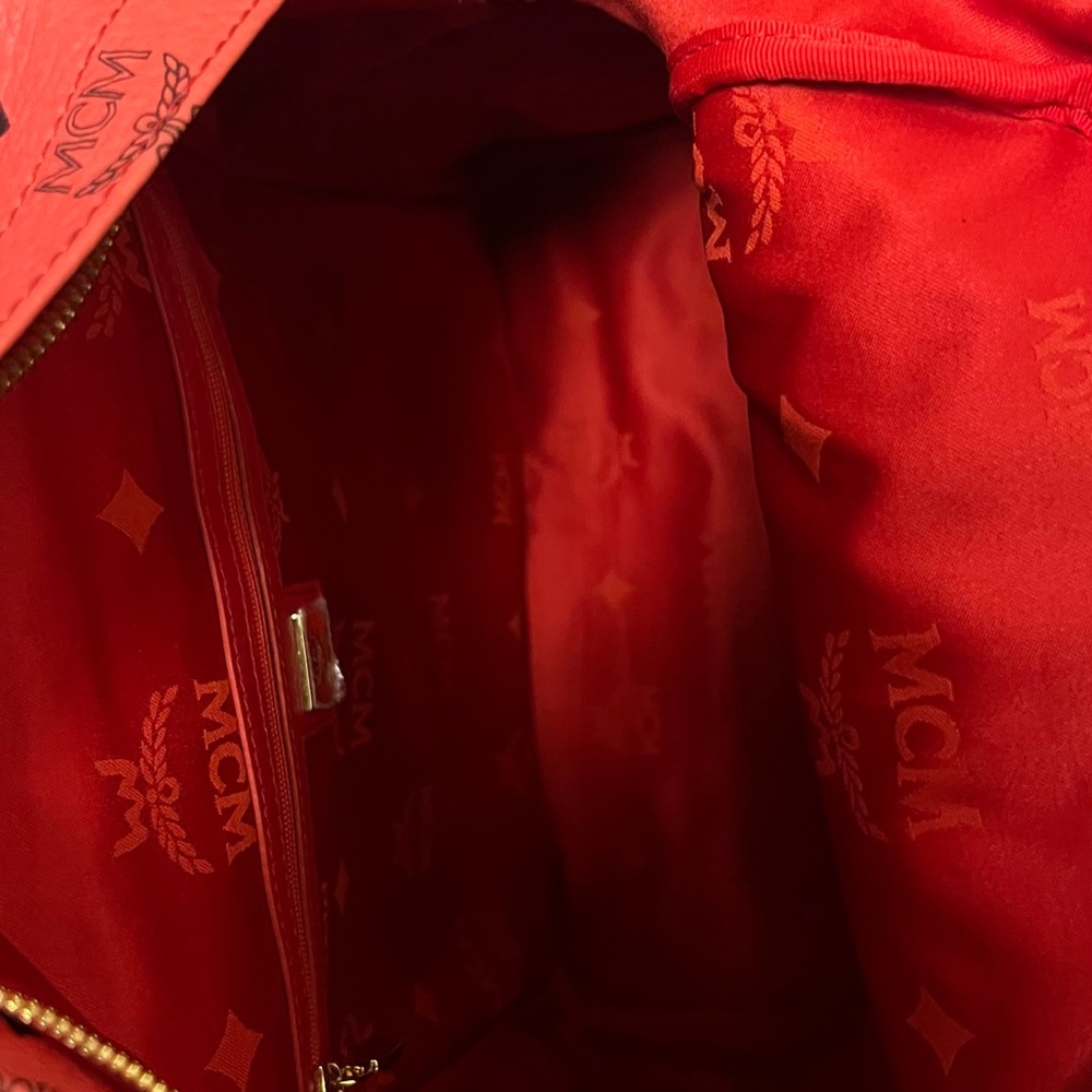Mcm Red Monogram Interior Backpack - image 2